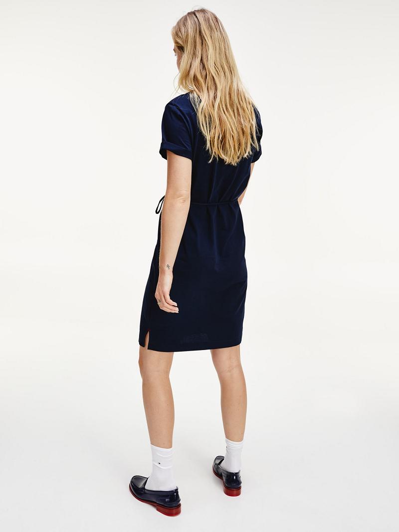 Női Tommy Hilfiger T-Shirt Dresses Kék | HU 131SGL